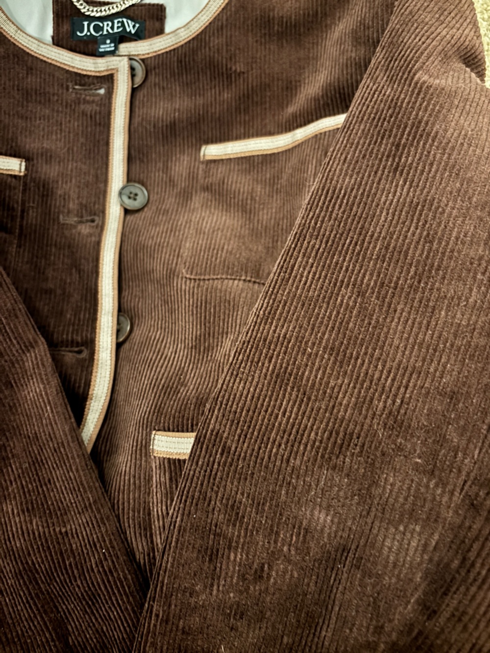NWOT J. Crew Patch Pocket Lady Jacket French Press Brown Corduroy Jacket - Picture 4 of 11